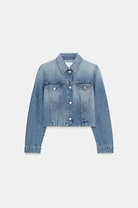 TRF DENIM JACKET WITH SHOULDER PADS