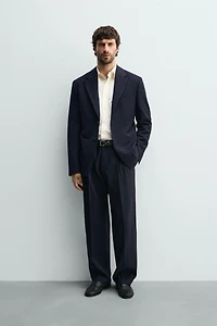 100% WOOL PLAID REGULAR FIT BLAZER