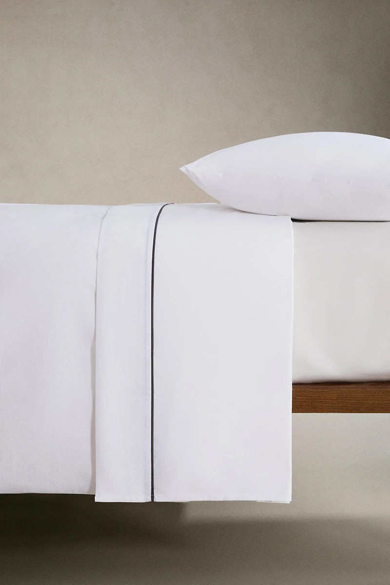 DUVET COVER FLAT SHEET WITH PIQUÉ PIPING