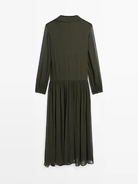 Long flowing dress with ruffle detail
