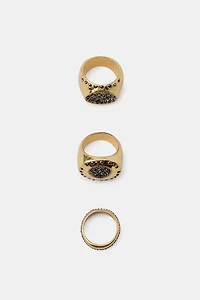 3-PACK OF SHINY METAL RINGS