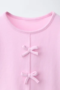 BOW AND RUFFLE T-SHIRT