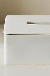 WHITE CERAMIC TISSUE BOX