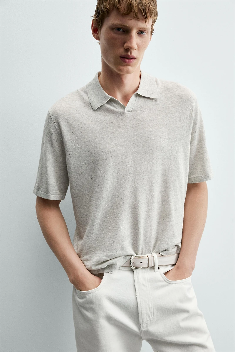 POLO EN MAILLE CHANVRE ET COTON