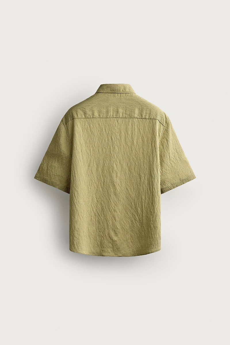 STRIPED JACQUARD BOXY FIT SHIRT