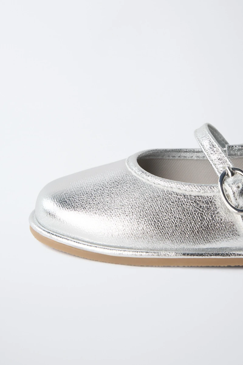 METALLIC BALLET FLATS
