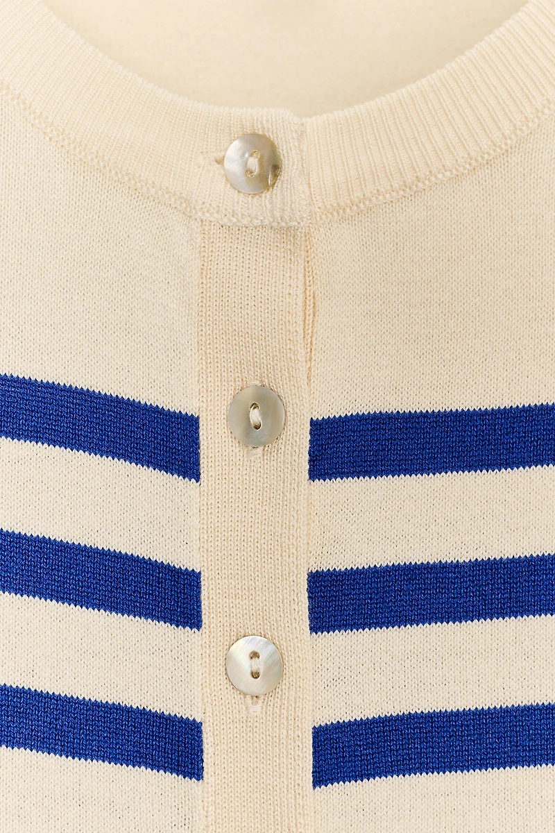 STRIPED KNIT SHORT SLEEVE JACKET