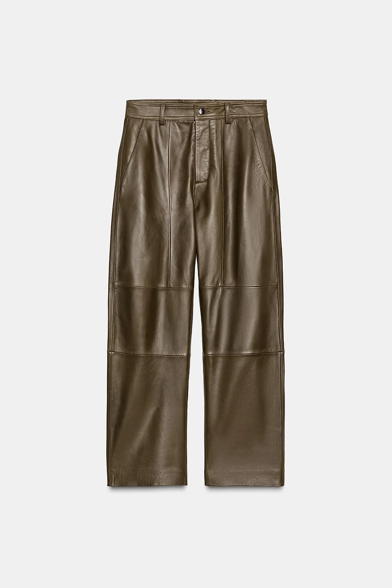 STRAIGHT LEATHER PANTS ZW COLLECTION LIMITED EDITION