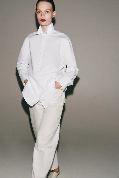 ZW COLLECTION POPLIN SHIRT WITH BUTTONS