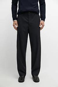 100% cool wool textured pants