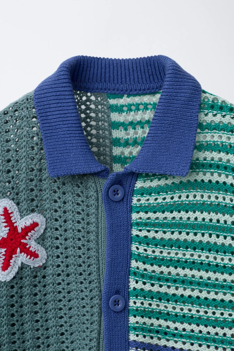 CROCHET KNIT STAR SHIRT