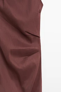 Strappy stretch linen blend midi dress