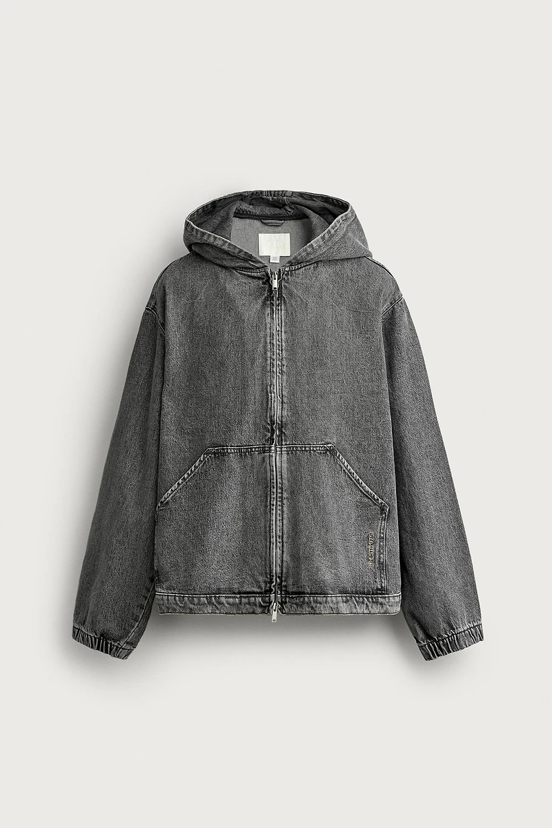 RELAXED-FIT DENIM HOODIE JACKET