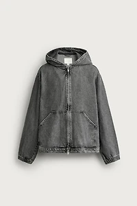 RELAXED-FIT DENIM HOODIE JACKET