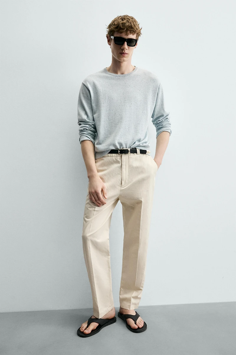 PANTALON CHINO STRAIGHT FIT COTON/LIN