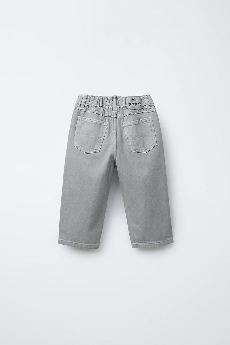 PLEATED BAGGY TWILL PANTS