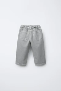 PLEATED BAGGY TWILL PANTS