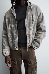 ABSTRACT PRINT DENIM JACKET