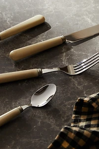 4-PIECE FLATWARE SET WITH COLORED HANDLE