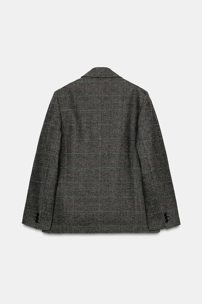 OVERSIZE PLAID BLAZER WITH WOOL ZW COLLECTION