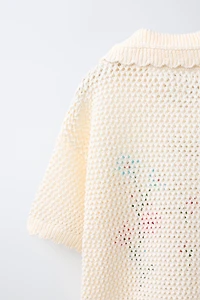 EMBROIDERED KNIT POLO SHIRT
