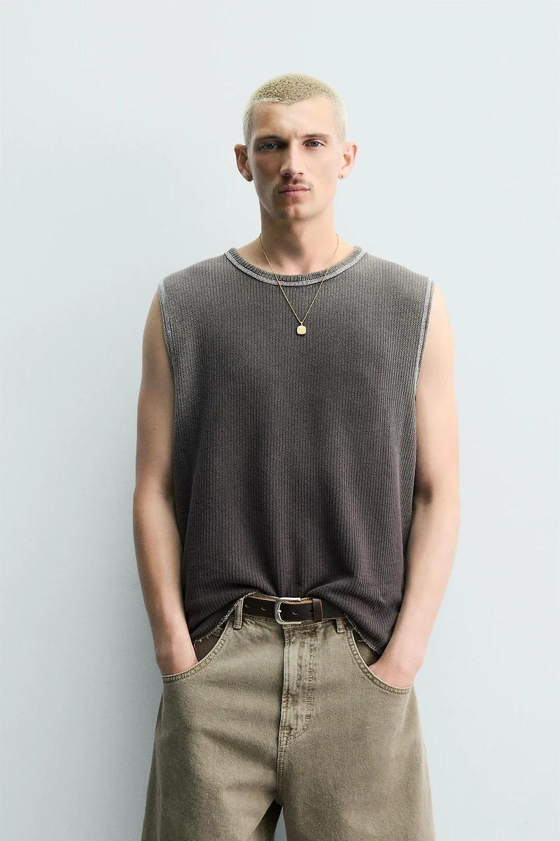 WASHED KNIT TANK TOP