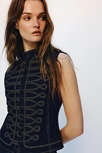GILET EN JEAN AVEC BRANDENBOURGS ZW COLLECTION