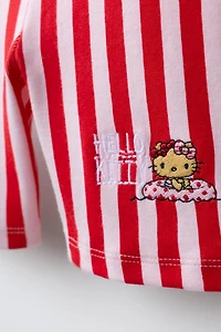 STRIPED EMBROIDERED HELLO KITTY © SANRIO BIKE SHORTS
