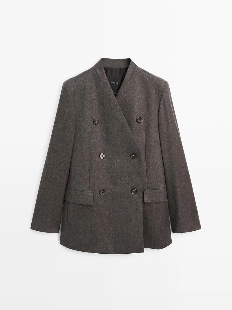 100% wool melange suit blazer