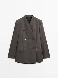 100% wool melange suit blazer