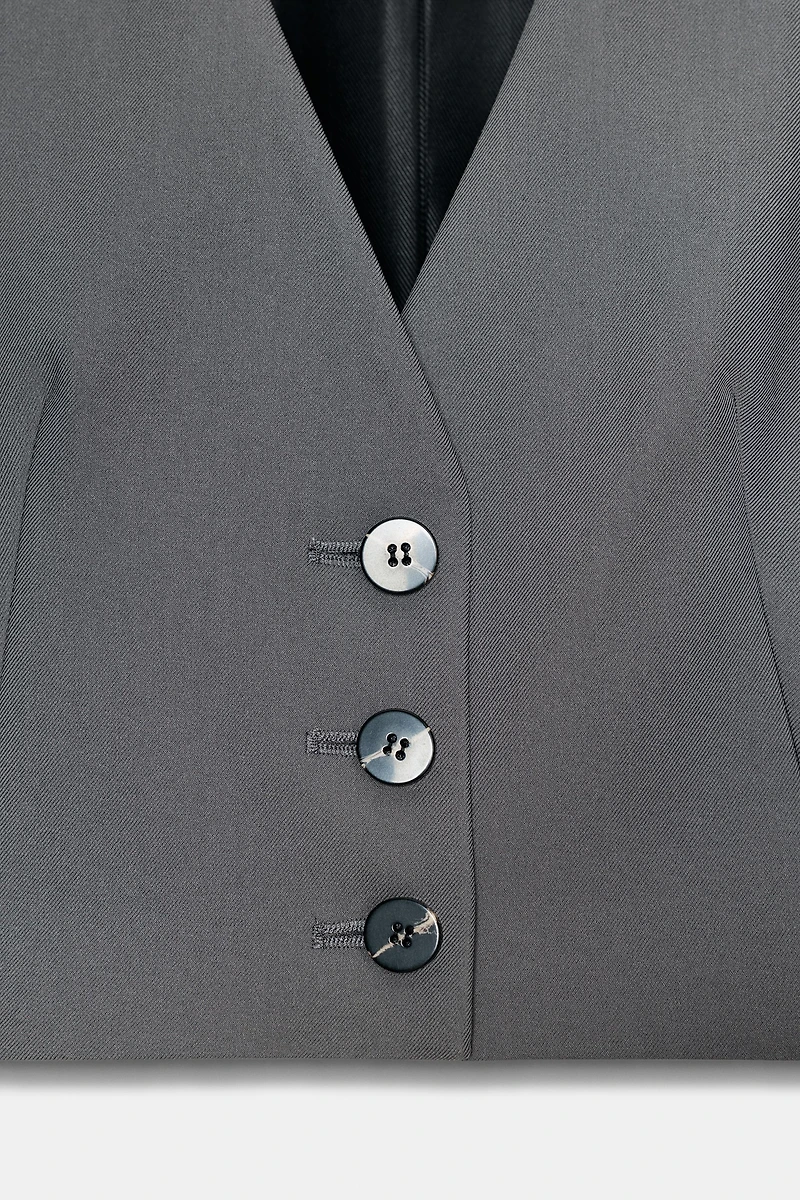 LAPEL-FREE CROPPED BLAZER