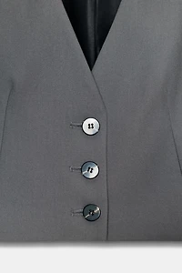 LAPEL-FREE CROPPED BLAZER