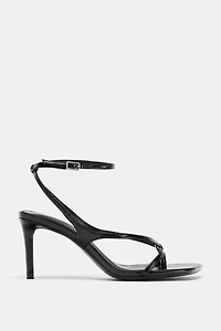LEATHER HEELED SANDALS