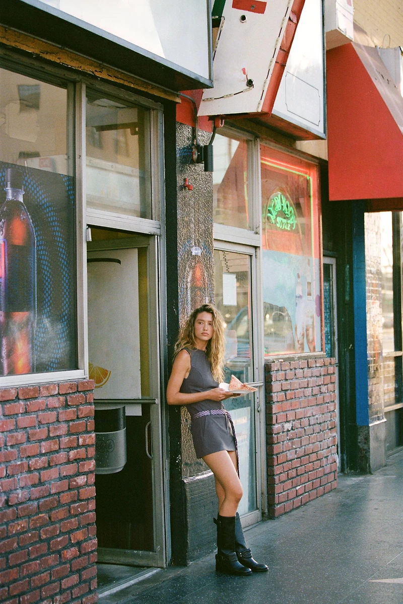 TIE BELT SHORT DRESS