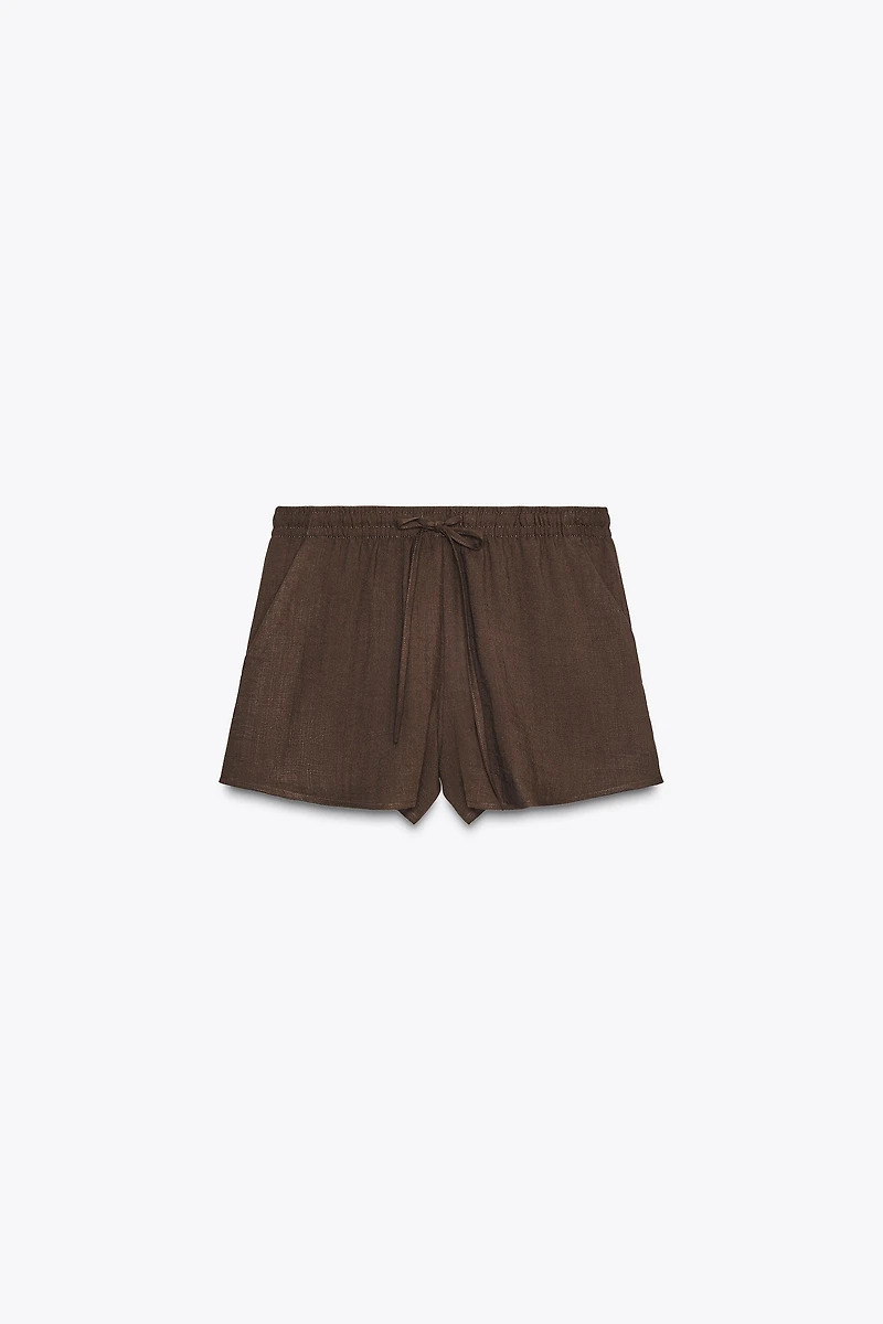 DRAWSTRING MINI SHORTS