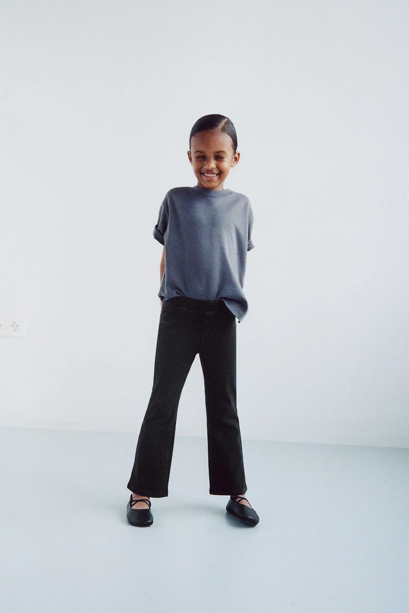 DENIM EFFECT FLARE LEGGINGS