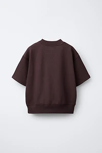 EMBROIDERED TEXT T-SHIRT AND BERMUDA SET