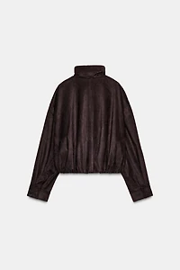 FAUX SUEDE BOMBER JACKET