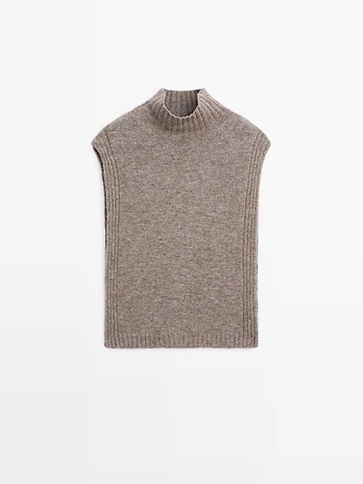 Sleeveless high neck sweater