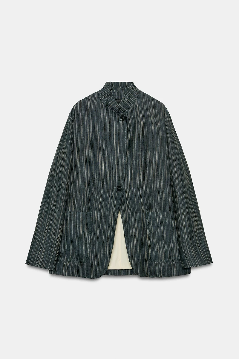 ZW COLLECTION STRIPED LINEN BLAZER