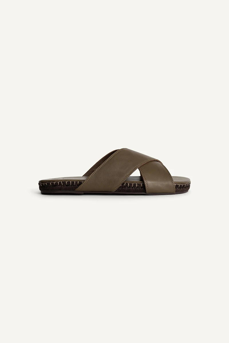 CRISSCROSS LEATHER SANDALS