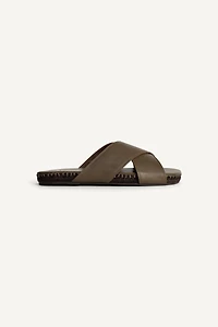 CRISSCROSS LEATHER SANDALS