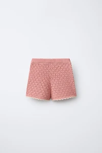 KNIT FLORAL SHORTS