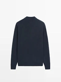 Pull à col montant en maille de coton mélangé