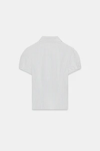 CHECKED ELASTIC POPLIN SHIRT