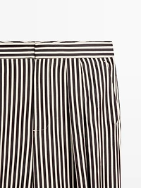 Striped draped pants with darts