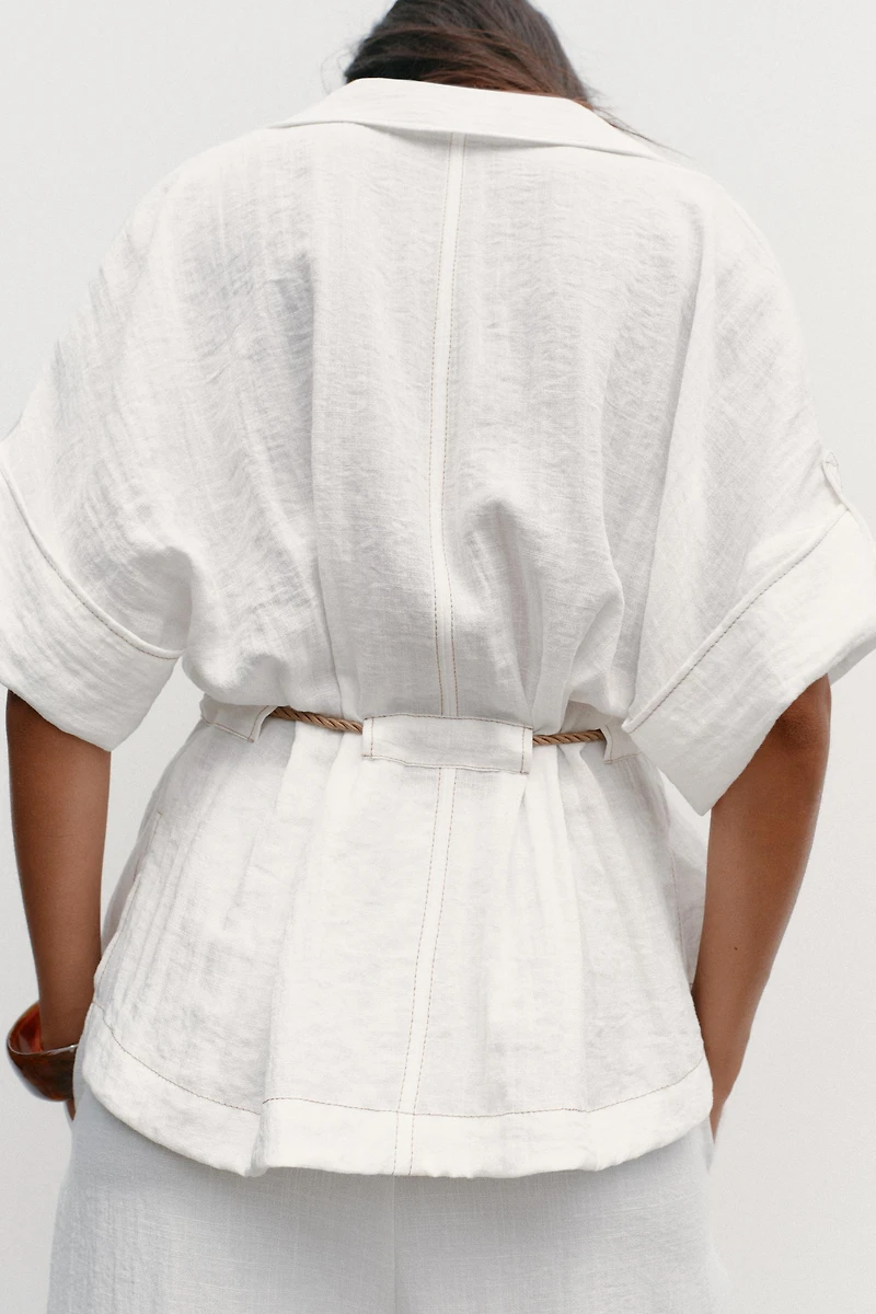 BELTED SAFARI SHIRT