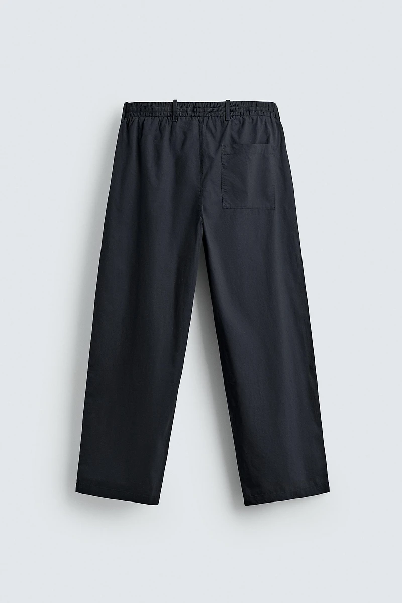 STRAIGHT FIT POPLIN PANTS