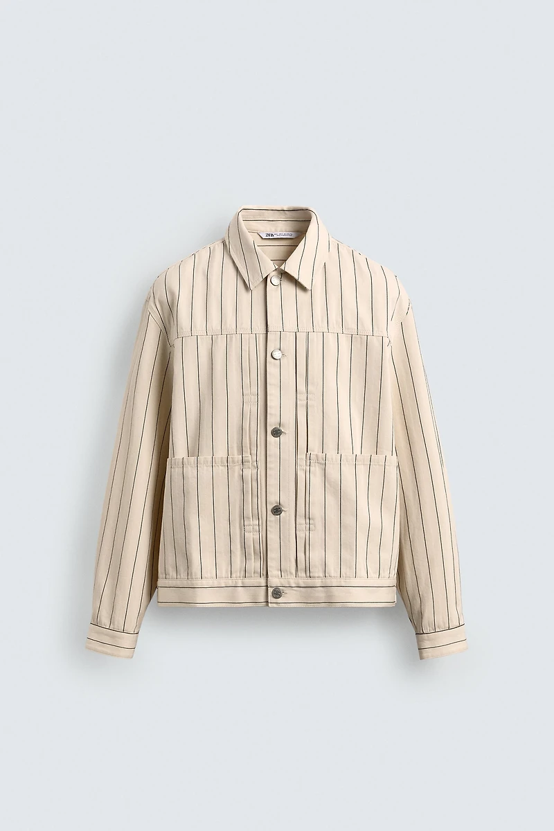 RELAXED FIT PINSTRIPE JACKET