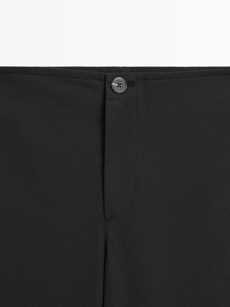 Mid-waist straight-leg trousers